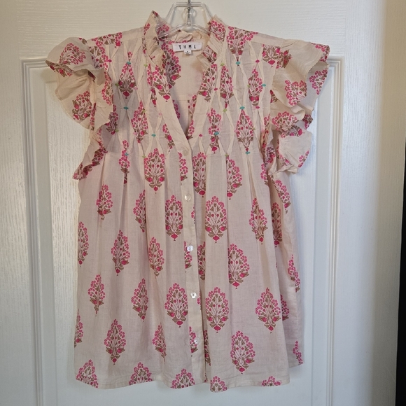 THML Ruffled Cap Sleeve Top - Picture 1 of 12